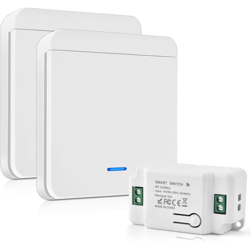 foto del prodotto ulisem interruttore luce radio 10a 230v kit interruttore wireless senza batteria 200 2000w interruttore bidirezionale wireless senza cavo