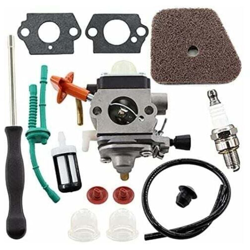 foto del prodotto ulisem kit carburatore per motoseghe stihl fs87 fs90 fs100 fs110 fs130 hl95 hl100 ht100 ht101 km90 km100 km110 sp90, include filtro dell aria e