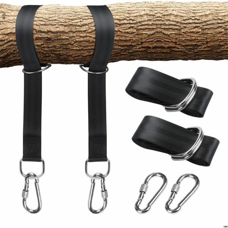 foto del prodotto ulisem kit cinghia altalena per albero con due moschettoni in acciaio inossidabile, adatto per gancio per pneumatici, portico, altalena per esterni