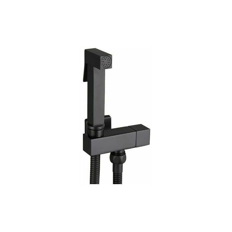 foto del prodotto ulisem kit completo di doccetta per wc in ottone, colore nero, per una maggiore igiene personale e comfort.