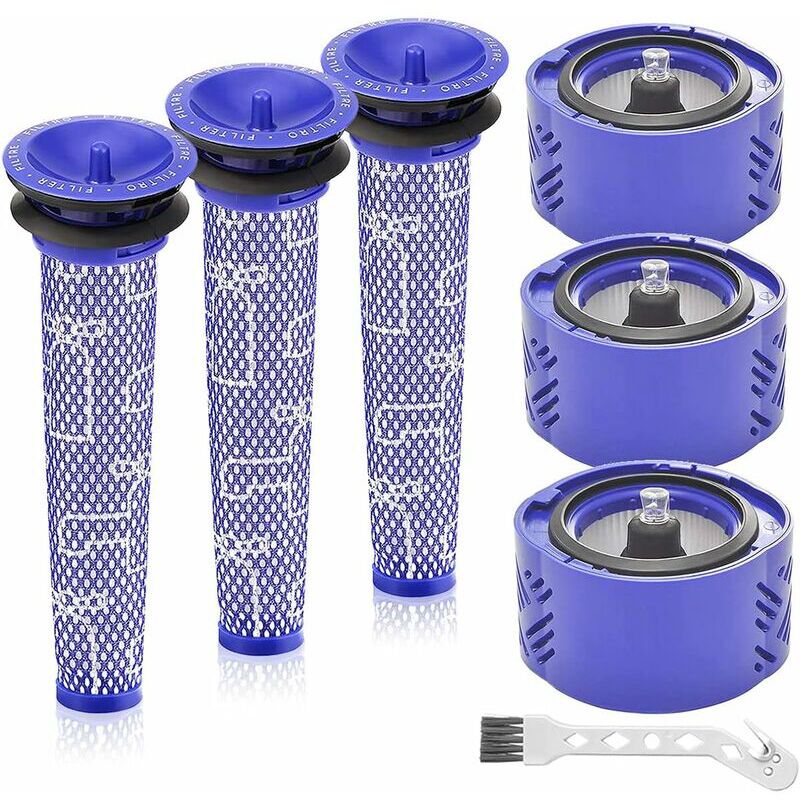 foto del prodotto ulisem kit filtri di ricambio per aspirapolvere dyson v6 absolute senza fili, sostituisce 966741 01, 965661 01, confezione da 7 3 filtri hepa, 3