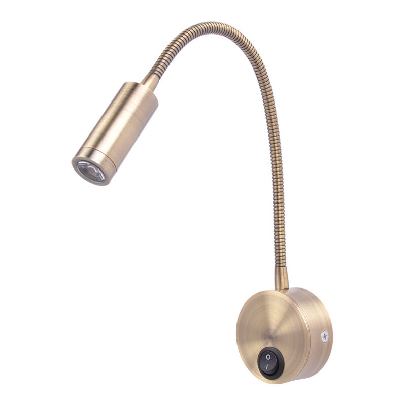 foto del prodotto ulisem lampada da lettura, lampada da lettura per letto a led con presa, lampada da lettura bianca calda da 3 w con interruttore, bronzo