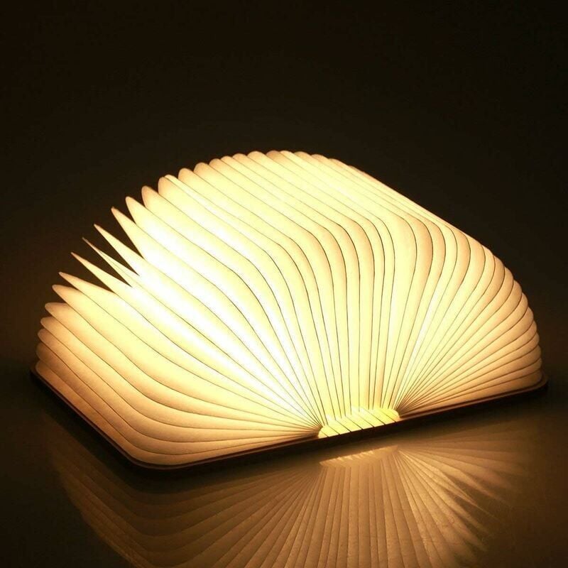 foto del prodotto ulisem lampada da libro pieghevole in legno luci da libro a led magnetiche luci decorative luce notturna lampada da scrivania ricaricabile tramite