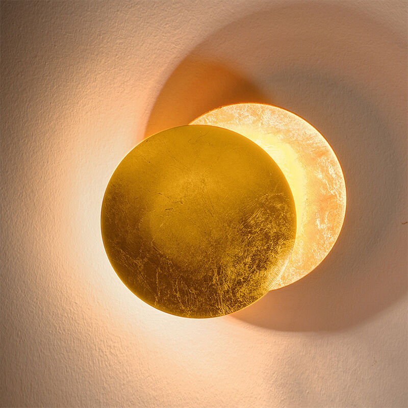 foto del prodotto ulisem lampada da parete in ottone a luce calda da 7 w per camera da letto, comodino, lampada lunare, eclissi solare, lampada per corridoio, scale,