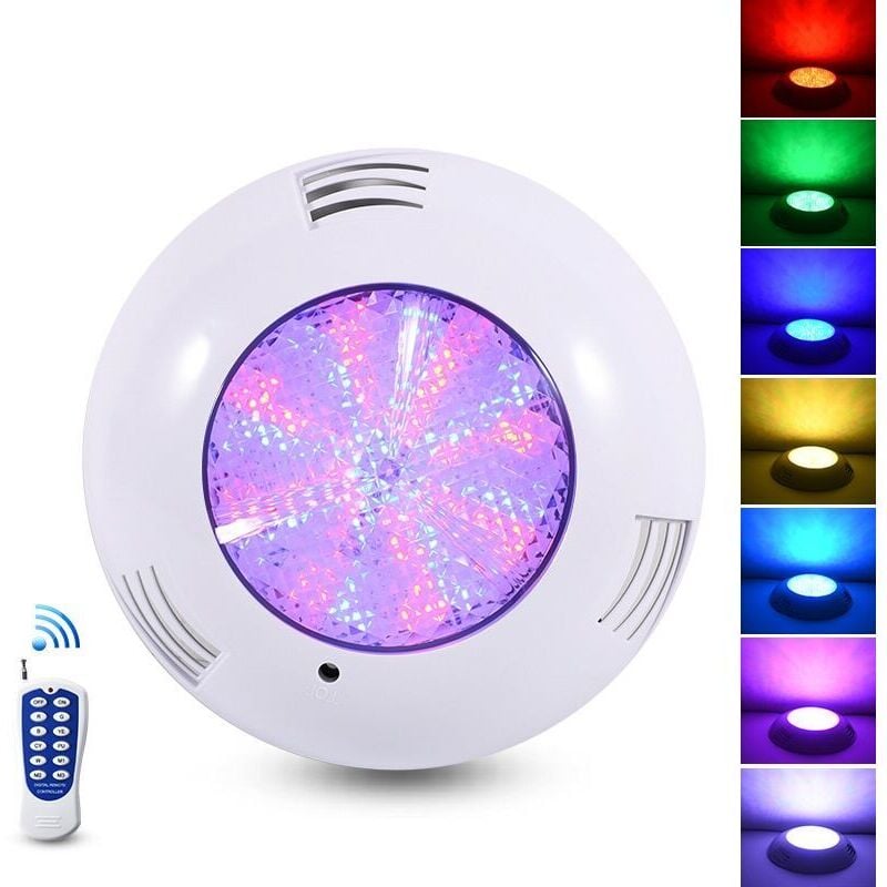 foto del prodotto ulisem led luce per piscina, 35w ultra sottile rgb dimmerabile multicolore led luce per piscina sommergibile con telecomando, angolo del fascio di