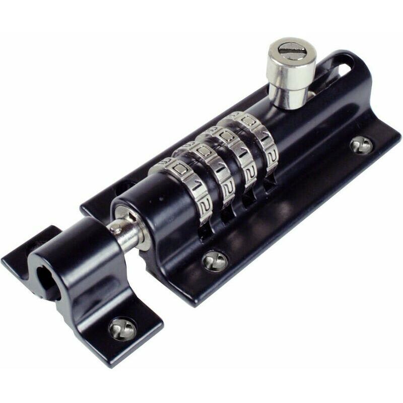 foto del prodotto ulisem lucchetto a combinazione a 4 cifre, dall elegante finitura nera, ideale per proteggere i tuoi effetti personali.