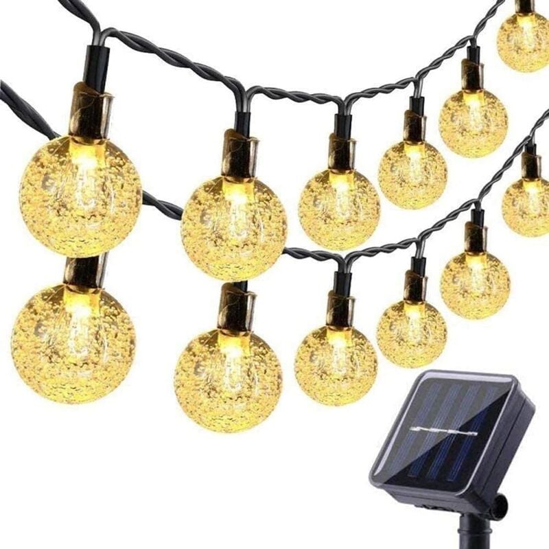 foto del prodotto ulisem luci a stringa solare 12m 100 led led impermeabili 8 modalit sfera di cristallo luci decorative festa in giardino