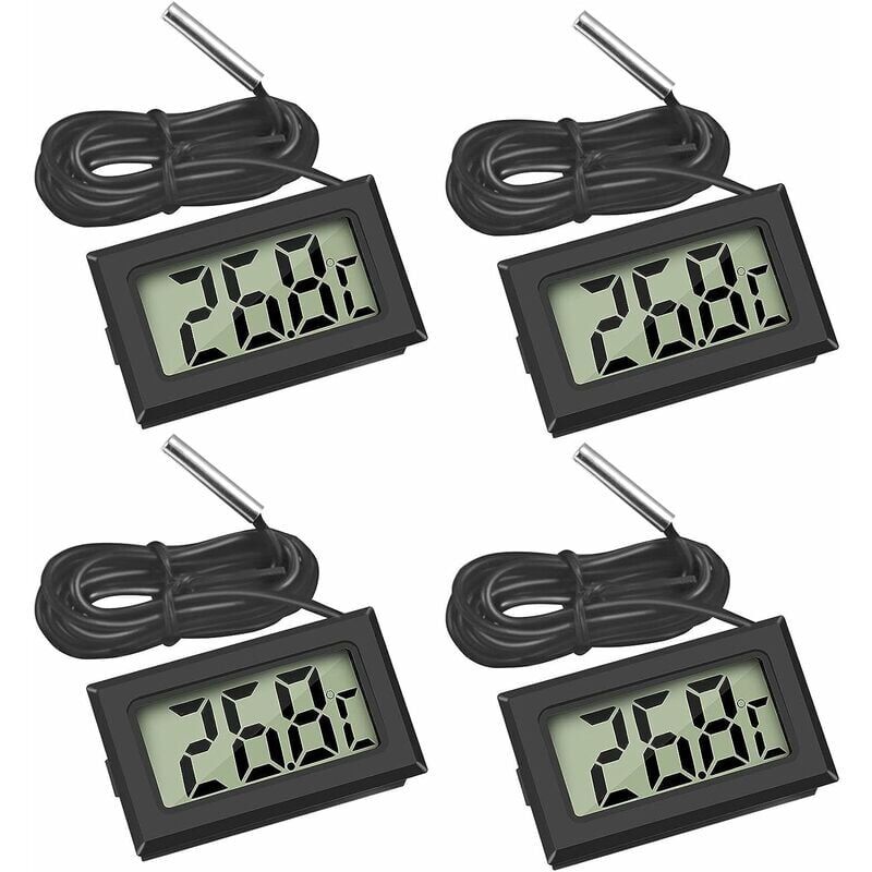foto del prodotto ulisem mini termometro digitale lcd per temperatura con tester per sensore sonda di temperatura per acquario con congelatore 4x nero 