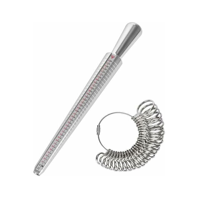 foto del prodotto ulisem misuratore per anelli misuratore da 41 a 76 misuratore per misura delle dita strumento per anelli con 3 scale di misurazione eu, us, uk 