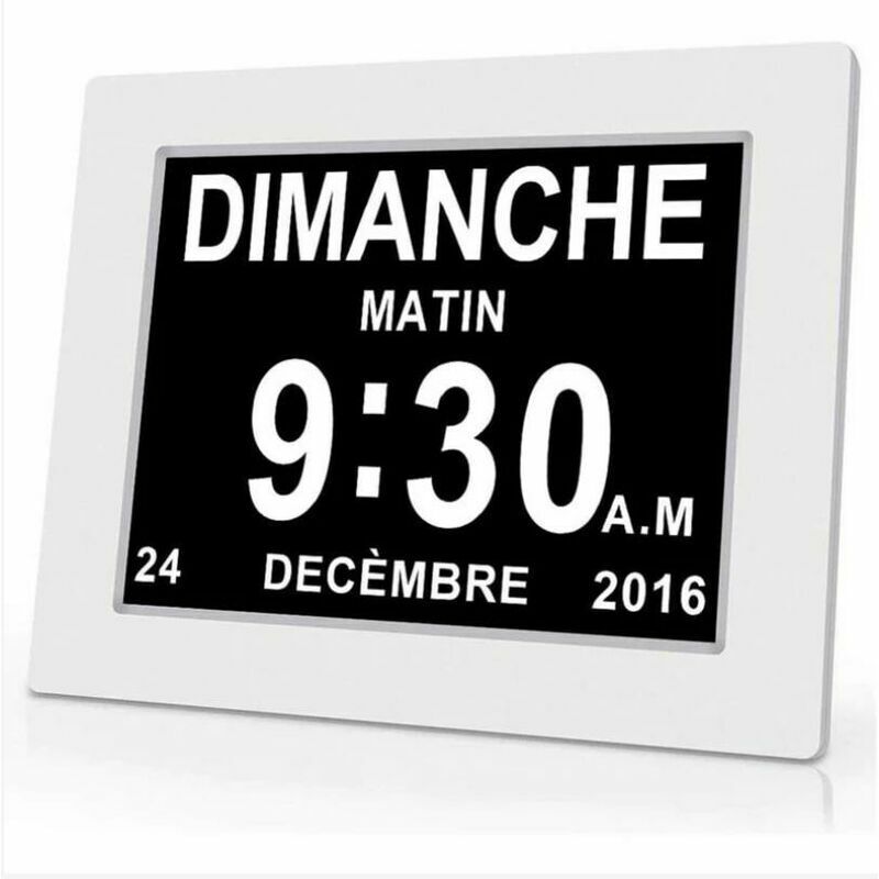 foto del prodotto ulisem orologio calendario digitale da 7 pollici in un unico pezzo con data e ora, orologio per genitori alzheimer, promemoria farmaci per nonni e