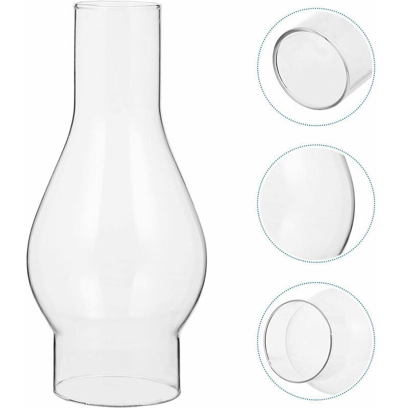 foto del prodotto ulisem paralume per lampada a olio in vetro trasparente camino in vetro per lampada a cherosene, paralume per lampada a cherosene, accessori