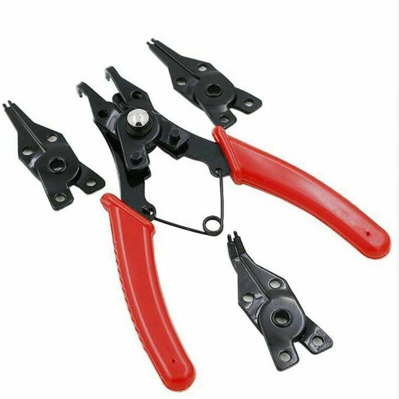 foto del prodotto ulisem pinza per anelli elastici intercambiabili 4 in 1, pinza multifunzionale, strumento per la rimozione dell anello interno esterno