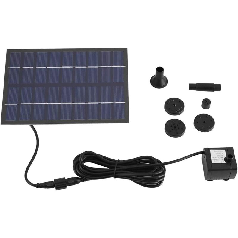 foto del prodotto ulisem pompa per fontana solare, 9 v 1,8 w 200 l h pet alimentata da pannello solare, per laghetto con fontana