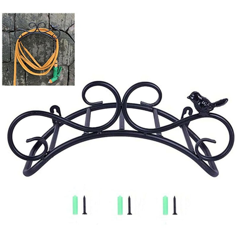 foto del prodotto ulisem portagomma staffa da parete portagomma da giardino staffe decorative da parete per sospensione portagomma da giardino in ghisa 35 x 17 x 15