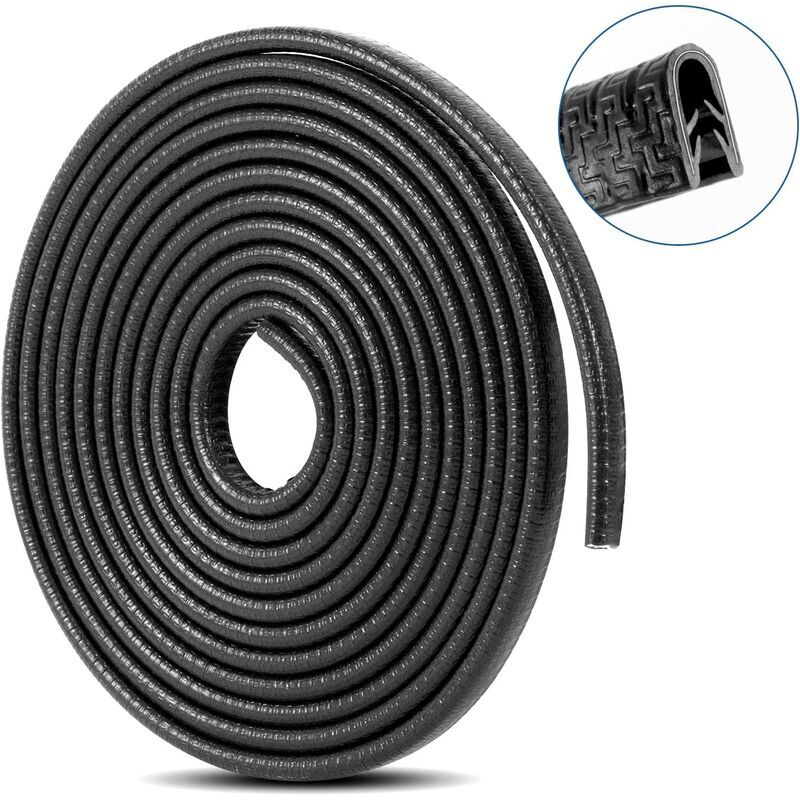 foto del prodotto ulisem protezioni per bordi portiera auto a forma di u per portiera auto protezione anti collisione in gomma 5m nero 