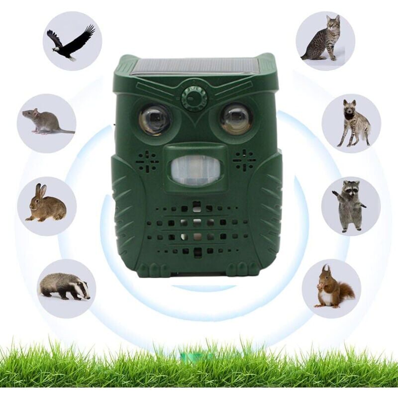 foto del prodotto ulisem repellente per gatti da esterno, repellente per gatti a ultrasuoni solare, repellente per gatti a ultrasuoni, ricarica solare usb,