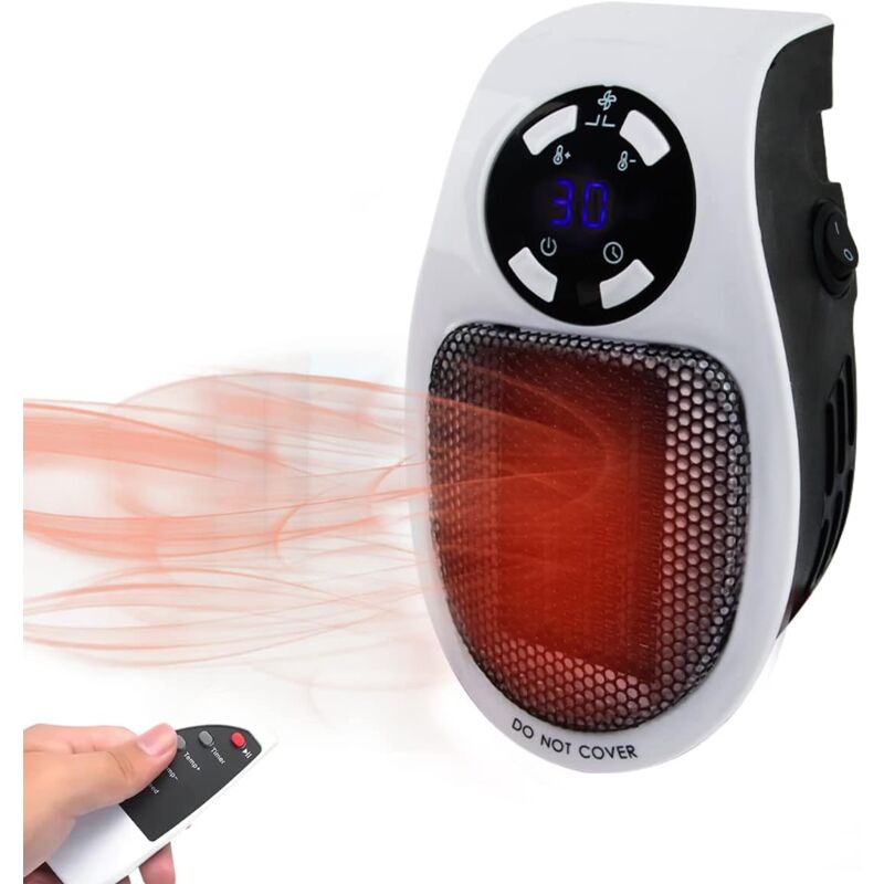 foto del prodotto ulisem riscaldatore elettrico con mini presa, mini riscaldatore 500 w, mini termoventilatore 500 w, termoventilatore elettrico 500 w, sistema