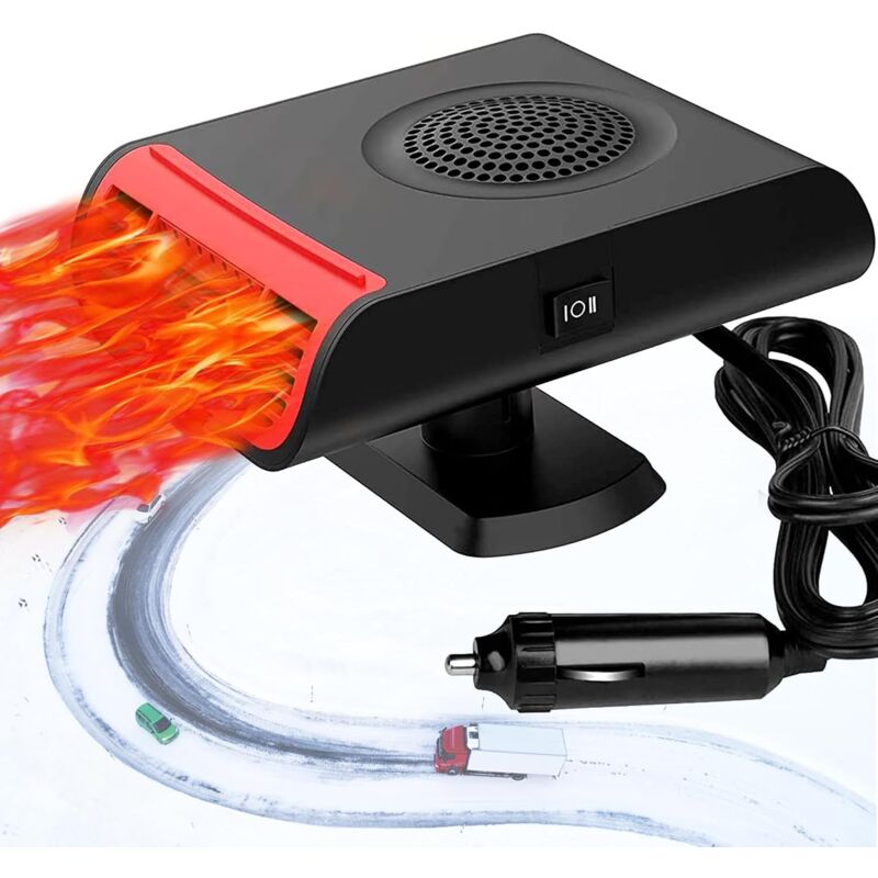 foto del prodotto ulisem riscaldatore per auto, 12v 150w, riscaldatore per auto portatile 2 in 1, ventola per riscaldatore per auto sbrinatore per parabrezza
