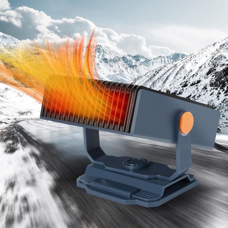 foto del prodotto ulisem riscaldatore per auto 12v 150w, ventola di raffreddamento e riscaldamento portatile 2 in 1, ventola per auto, sbrinatore e sbrinatore per
