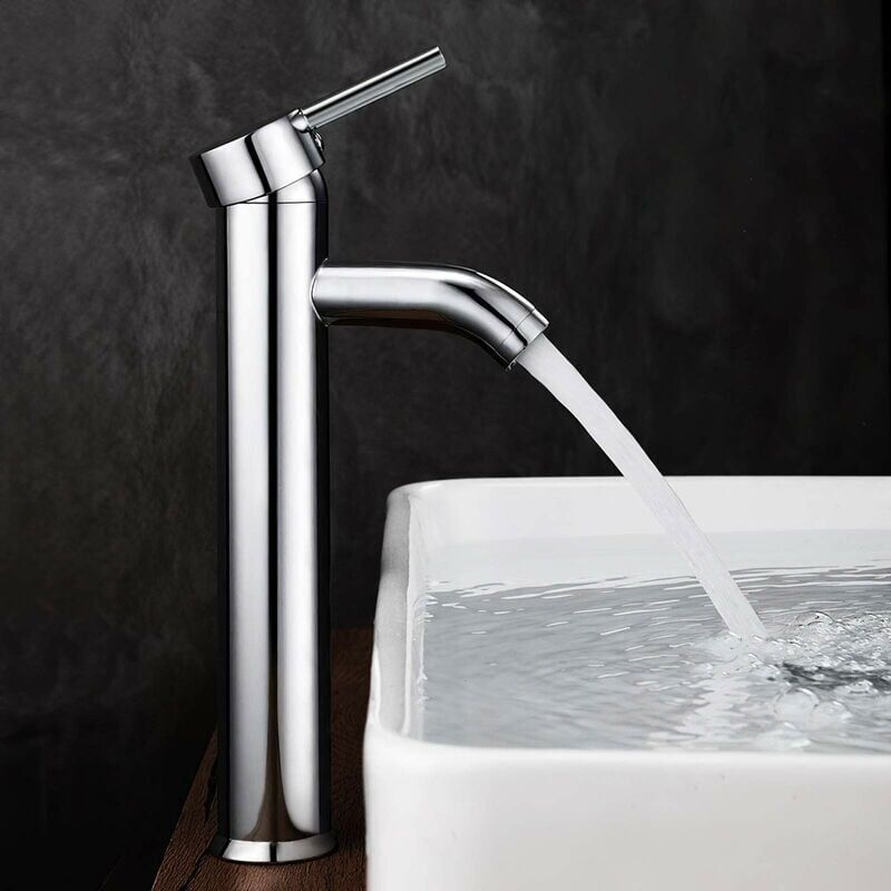 foto del prodotto ulisem rubinetto per lavabo bagno con miscelatore alto per lavabo o lavabo, miscelatore per lavabo regolabile caldo e freddo.