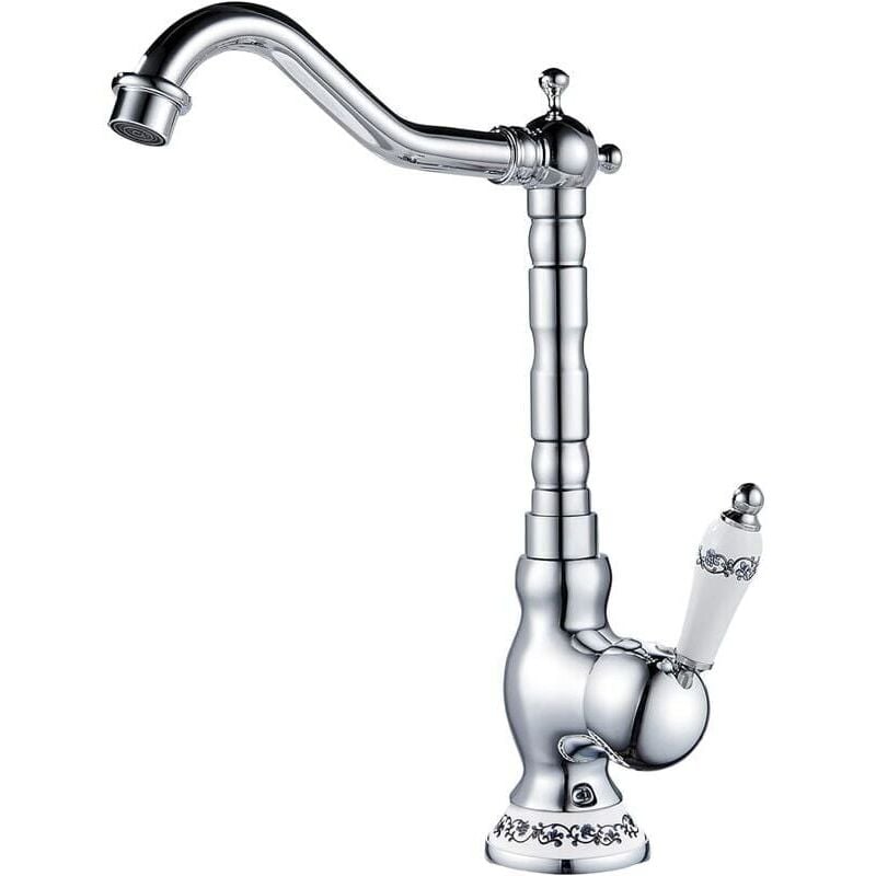 foto del prodotto ulisem rubinetto per lavabo retr , rubinetto per bagno in ottone cromato, rubinetto per lavabo alto per lavandino o lavandino del bagno, rubinetto