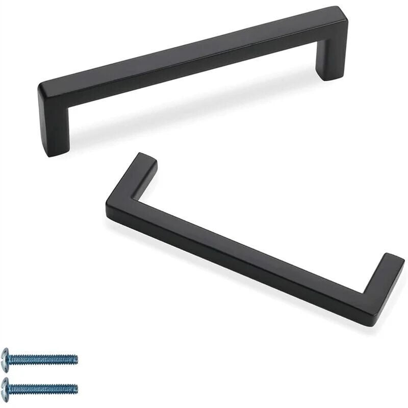 foto del prodotto ulisem set di 10 maniglie per porte dell armadio in acciaio inossidabile per porte dell armadio maniglie per porte della cucina nere interasse 160