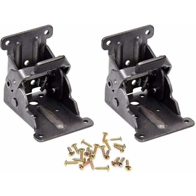 foto del prodotto ulisem set di 2 cerniere autobloccanti per gambe di sostegno pieghevoli, adatte per gambe di tavoli pieghevoli e raccordi a fazzoletto.