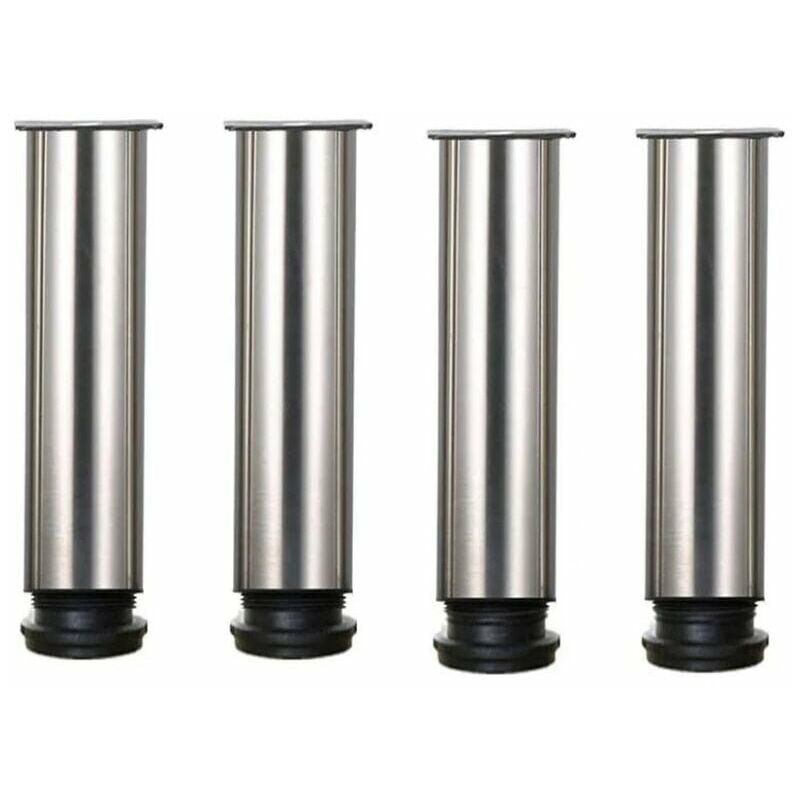 foto del prodotto ulisem set di 4 gambe per mobili in acciaio inox, altezza regolabile 25 cm, ideale per divano, tavolo, armadi.