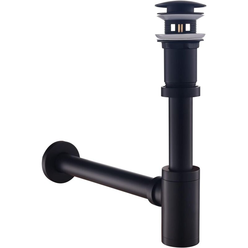 foto del prodotto ulisem sifone per lavabo e lavabo con scarico per lavabo, sifone bagno universale antiodore, regolabile in altezza, scarico click clack senza