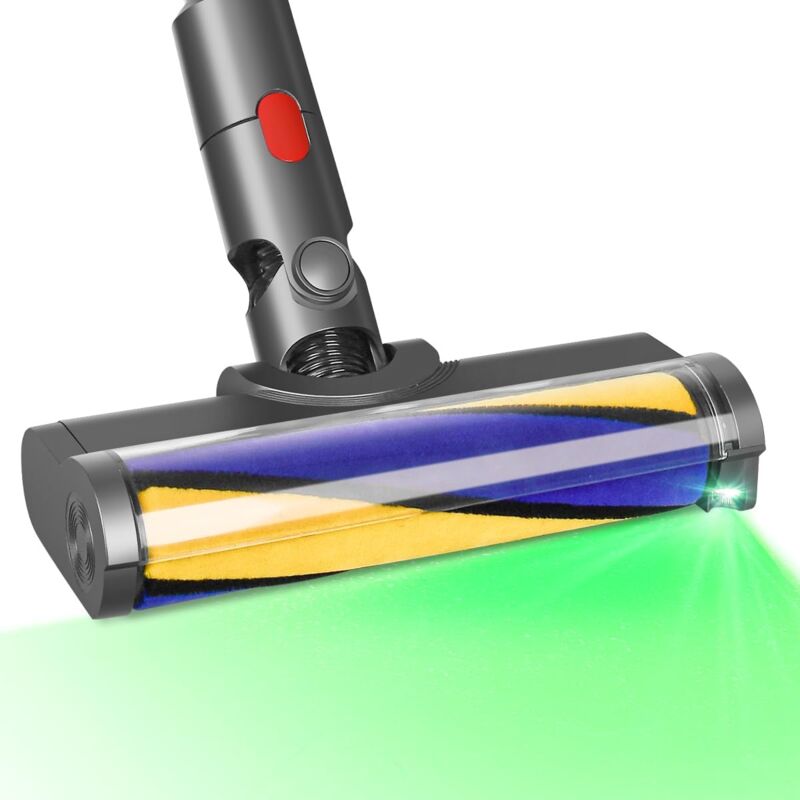 foto del prodotto ulisem spazzola per dyson v10 v11 v15 v7 v8, testina a rullo con luce led per rimuovere la polvere invisibile, adatta alla pulizia di pavimenti duri