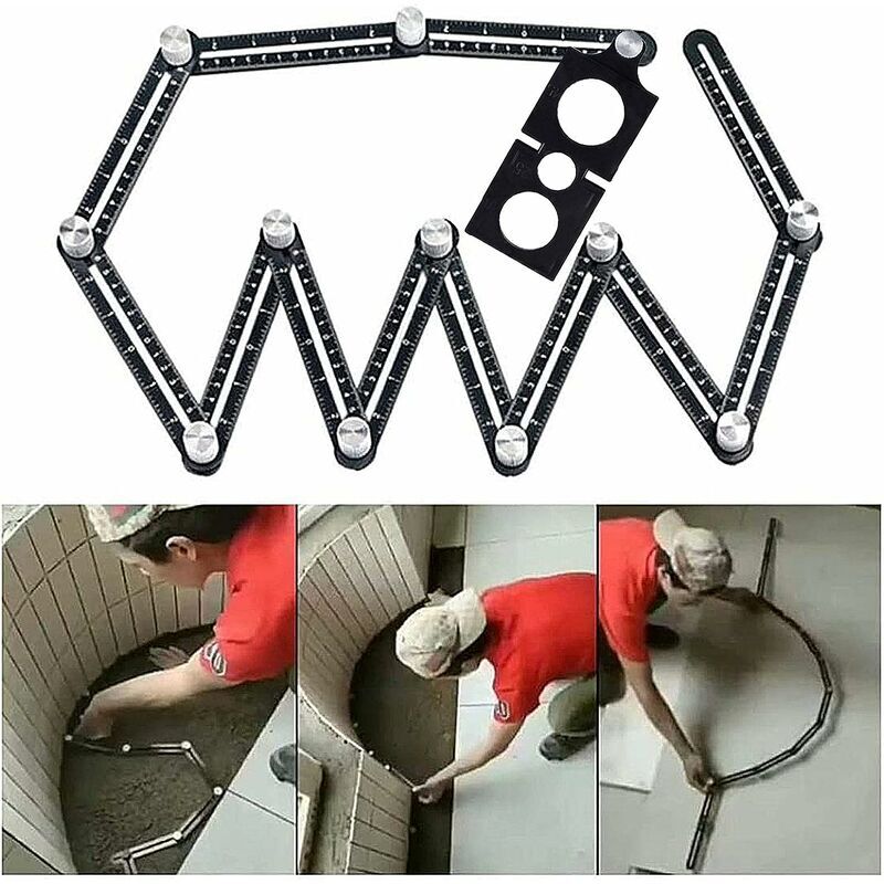 foto del prodotto ulisem strumento modello modello angolo di trionfo, righello di misurazione multi angolo, lega di alluminio a 12 lati, righello multi angolo, con