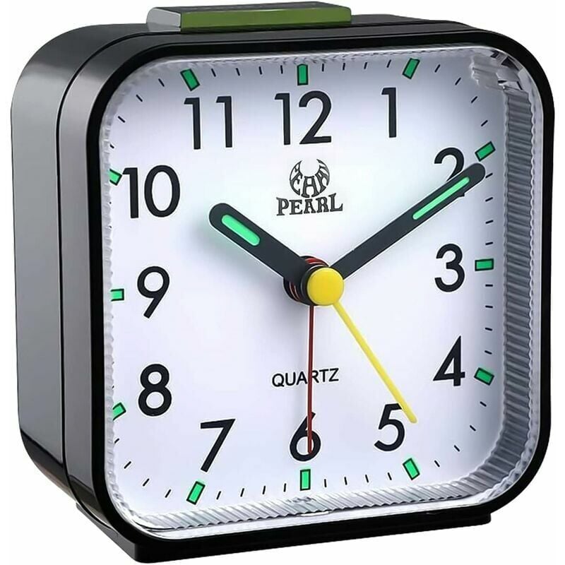 foto del prodotto ulisem sveglia analogica silenziosa senza ticchettio, sveglia morbida con funzioni snooze e illuminazione, funzionamento a batteria, configurazione