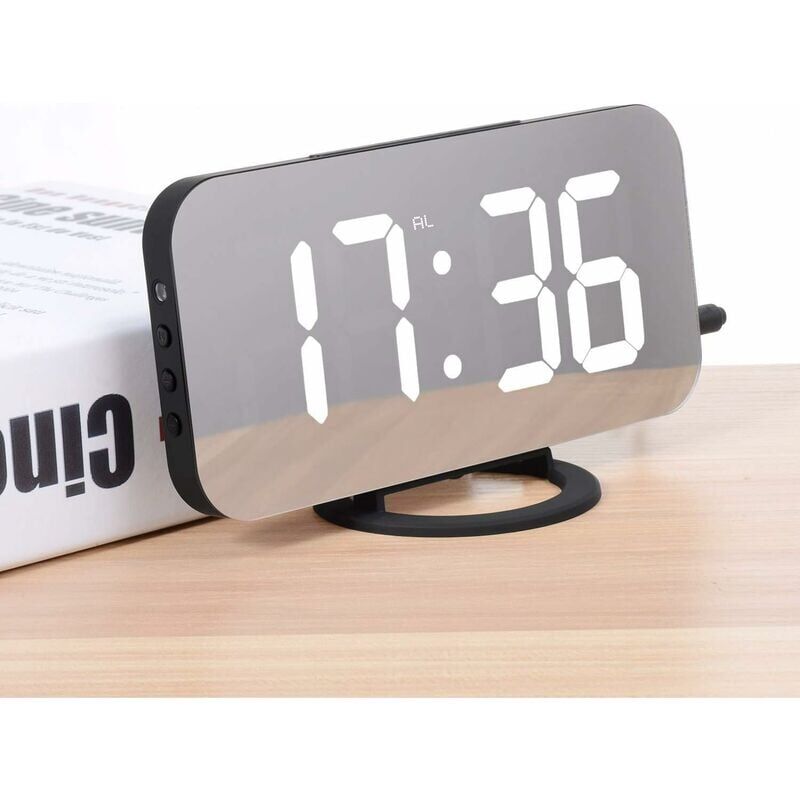 foto del prodotto ulisem sveglia digitale, sveglia mattutina a led, orologio digitale a specchio, sveglia da comodino, sveglia mattutina, luce notturna, luminosit 