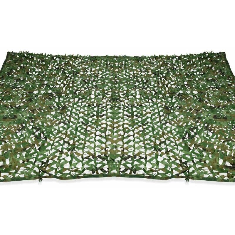 foto del prodotto ulisem tenda a vela rettangolare design mimetico 3x5 m traliccio verde