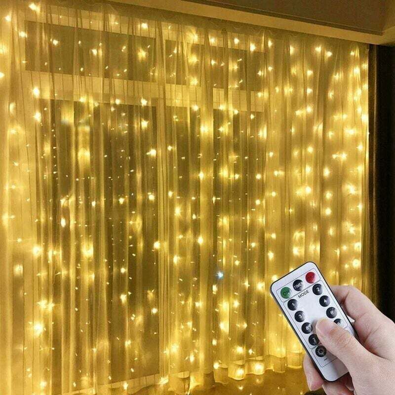 foto del prodotto ulisem tenda luminosa a led usb da 3 m x 3 m, con 300 led e 8 diverse modalit di illuminazione, ideale per decorazioni per feste, camere da letto