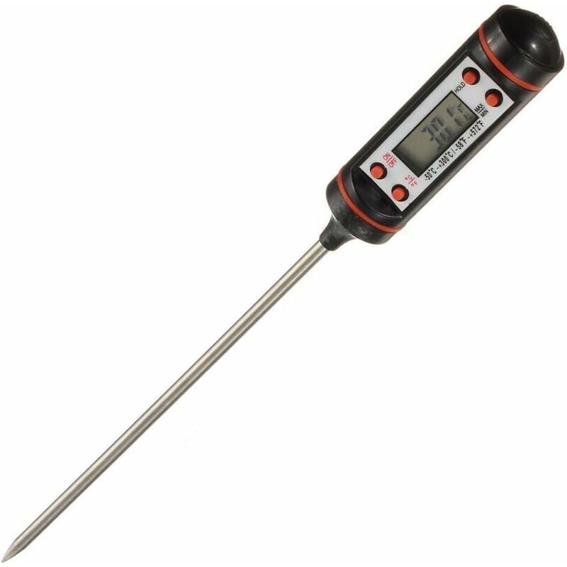 foto del prodotto ulisem termometro da cucina termometro digitale per carne acciaio inossidabile sonda lunga lcd accurato