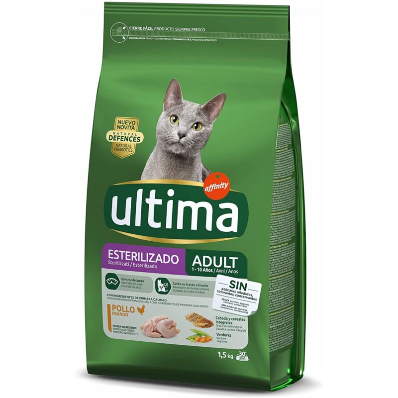 foto del prodotto ultima cat croccantini per gatti adulti sterilizzati da 1.5kg al pollo