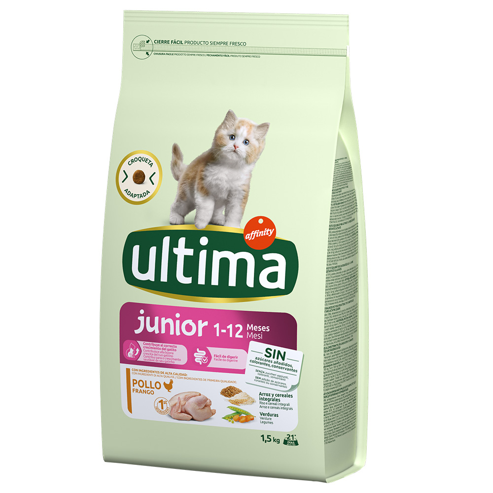 foto del prodotto ultima junior pollo crocchette per gatto 1,5 kg