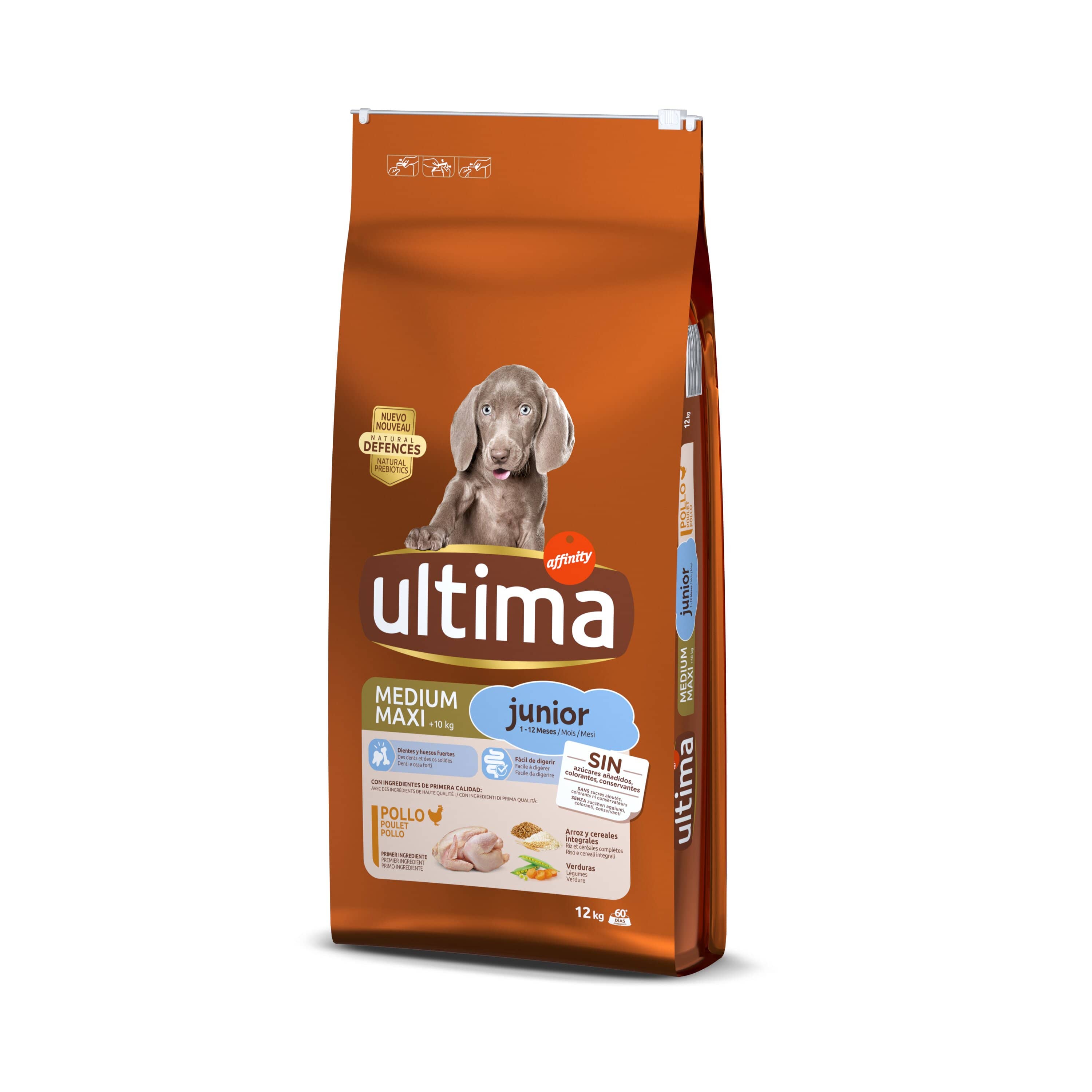 foto del prodotto ultima medium maxi junior pollo crocchette per cane 12 kg