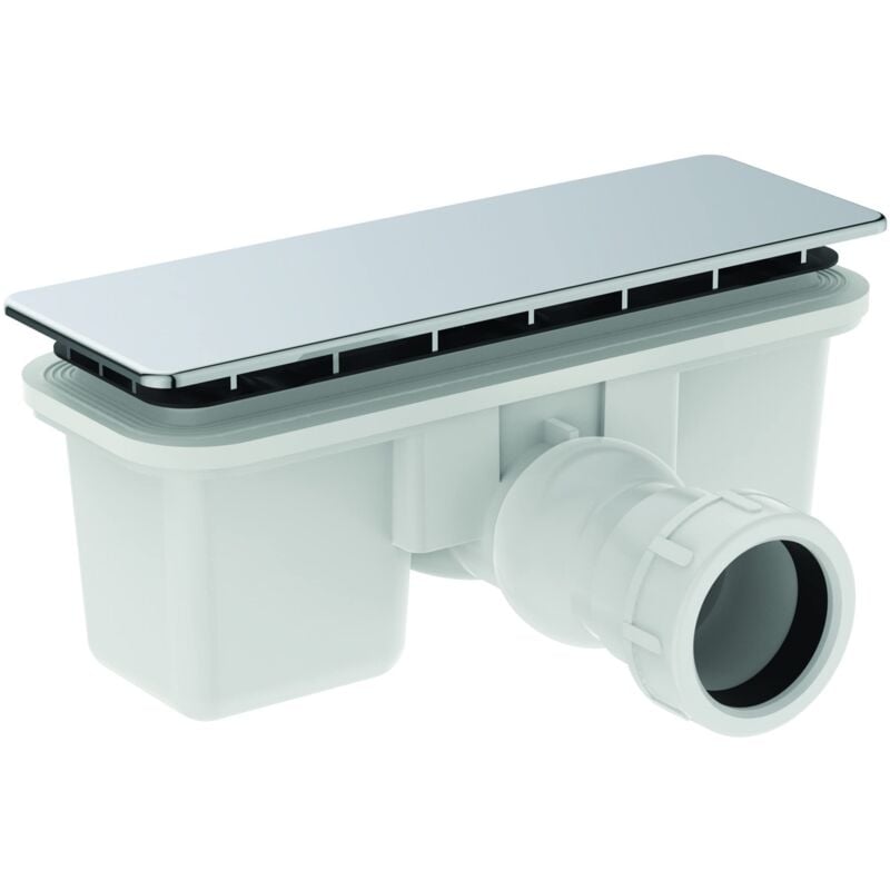 foto del prodotto ultra flat new, piletta ispezionabile per piatti doccia, rettangolare, coperchio in abs, cromato ideal standard