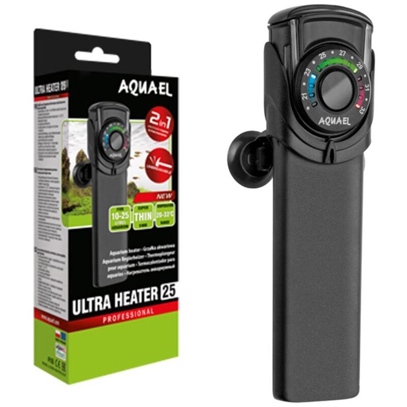 foto del prodotto ultra heater riscaldatore elettronico per vasche fino a 25 litri wattaggio riscaldatori e lampade terrario 25w aquael