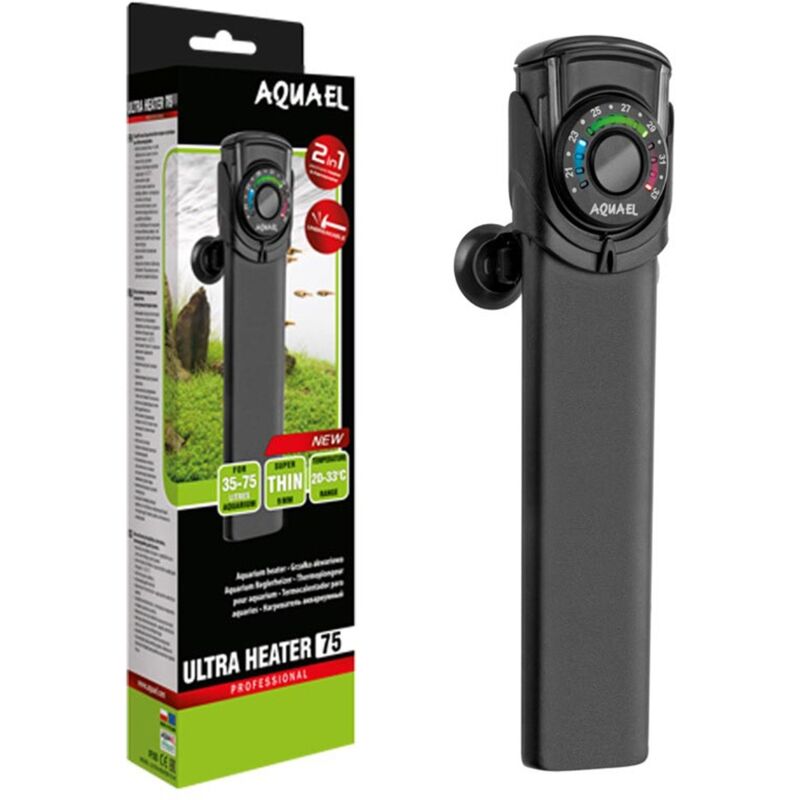 foto del prodotto ultra heater riscaldatore elettronico per vasche fino a 25 litri wattaggio riscaldatori e lampade terrario 75w aquael