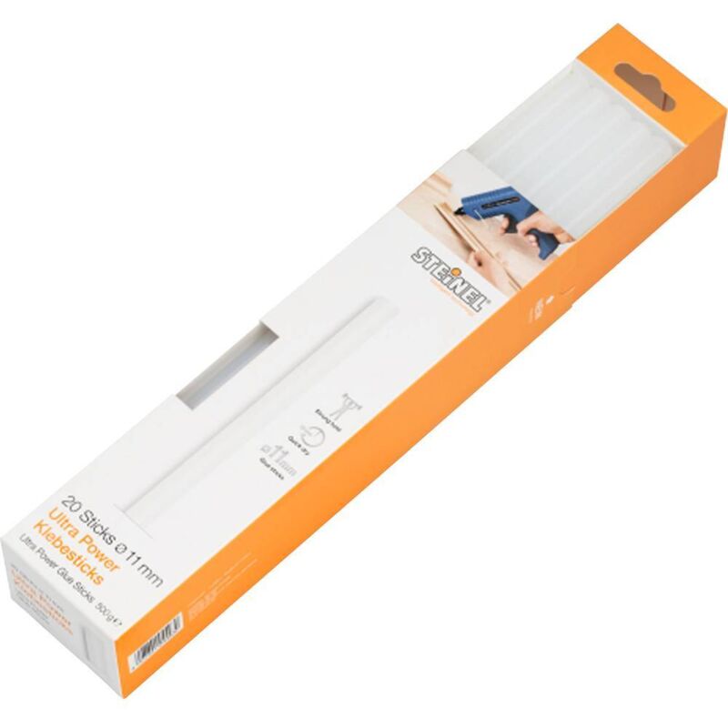 foto del prodotto ultra power stick colla a caldo 11 mm 250 mm trasparente 500 g 20 pz. steinel