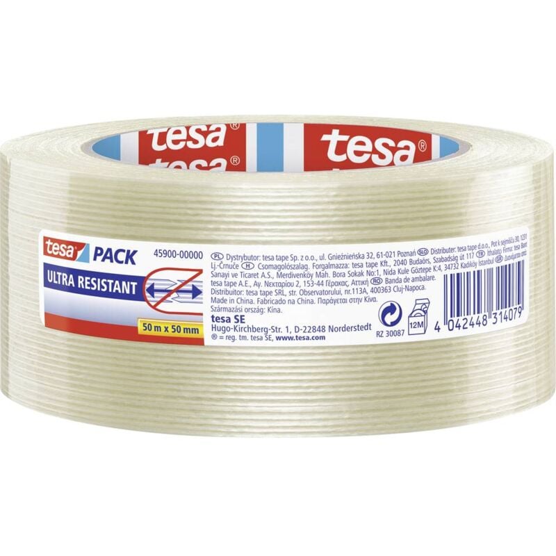 foto del prodotto ultra resistant 45900 00000 00 nastro adesivo a filamenti pack trasparente l x l 50 m x 50 mm 1 pz. tesa