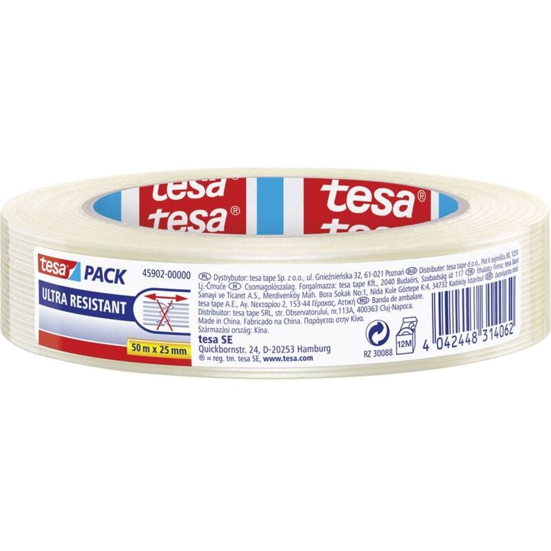 foto del prodotto ultra resistant 45902 00000 00 nastro adesivo a filamenti pack trasparente l x l 50 m x 25 mm 1 pz. tesa