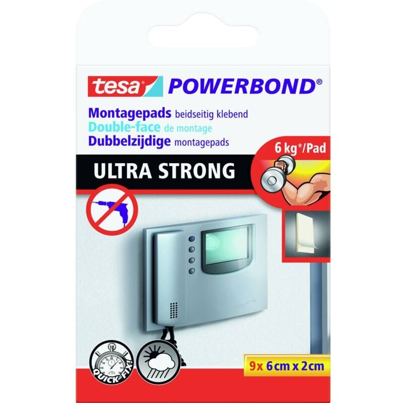 foto del prodotto ultra strong 55790 00001 00 pad biadesivo powerbond bianco l x l 60 mm x 20 mm 1 pz. tesa