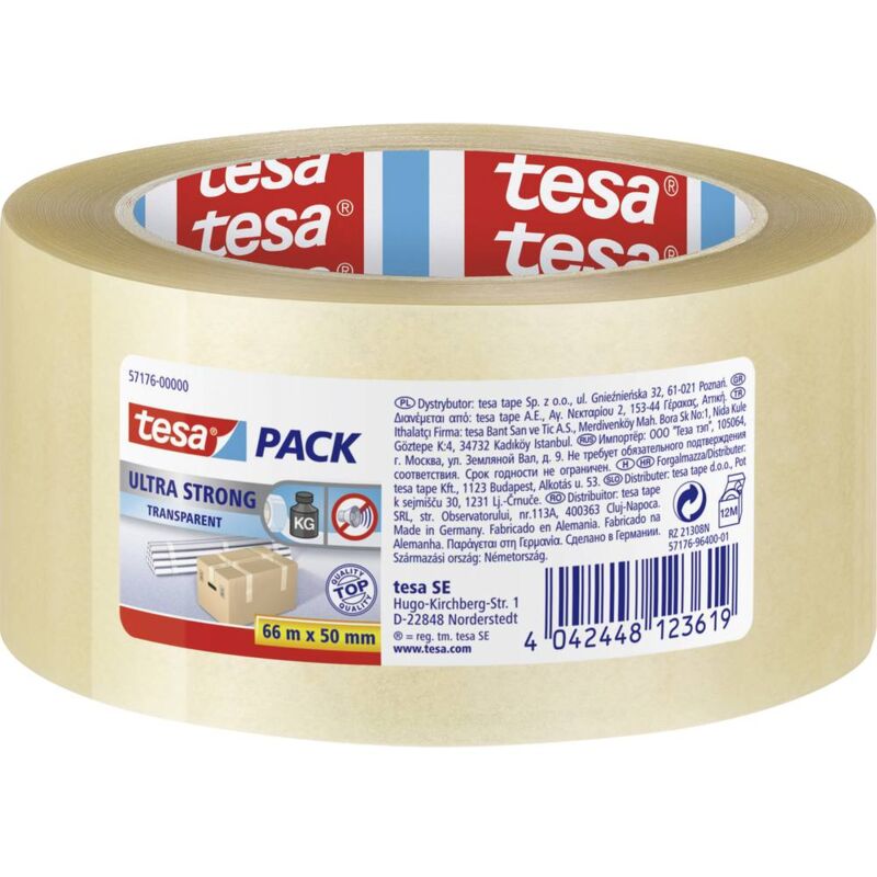 foto del prodotto ultra strong 57176 00000 08 nastro da imballo pack trasparente l x l 66 m x 50 mm 1 pz. tesa