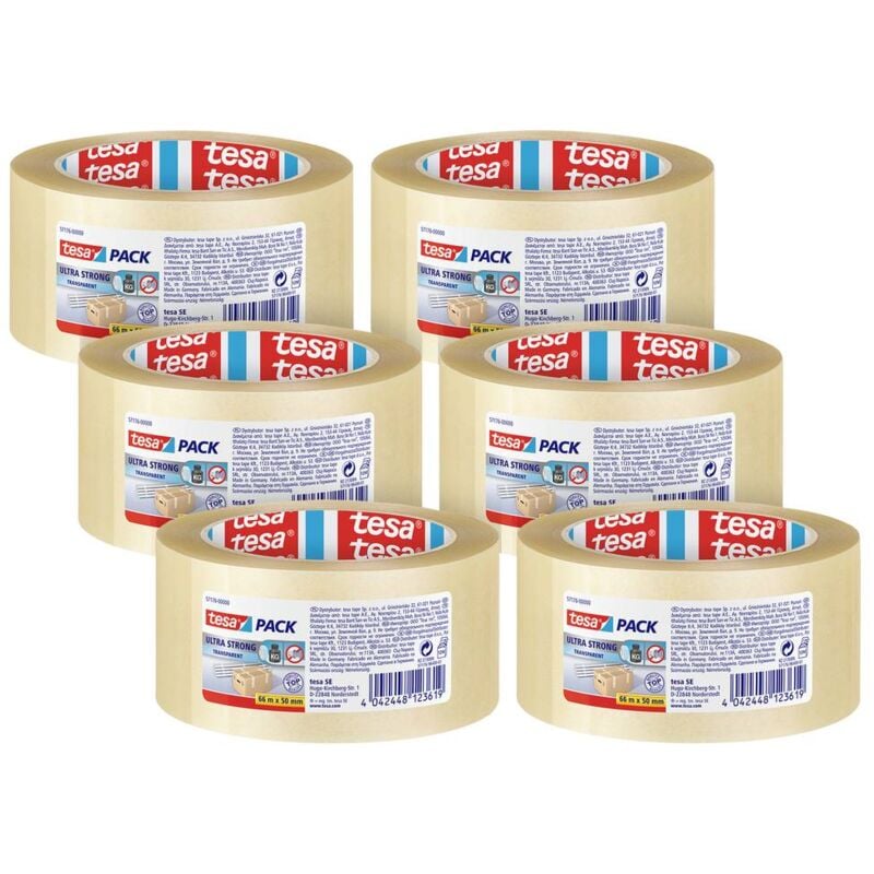 foto del prodotto ultra strong 57176 nastro da imballo trasparente l x l 66 m x 50 mm 6 pz. tesa