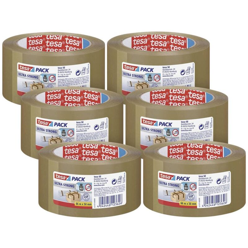 foto del prodotto ultra strong 57177 nastro da imballo marrone l x l 66 m x 50 mm 6 pz. tesa