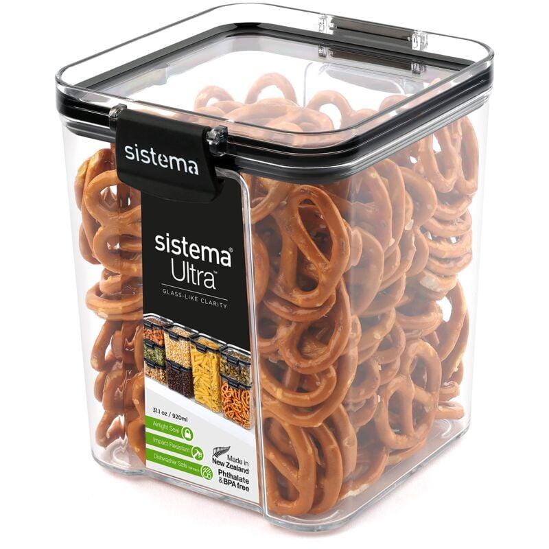 foto del prodotto ultra tritan contenitori ermetici per dispensa e cucina 920 ml impilabili con clip privi di bpa sistema